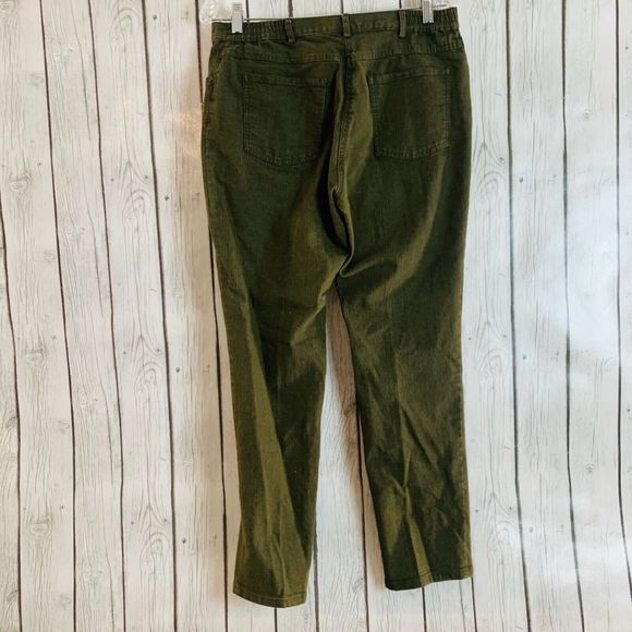 Womens Ruby Rd Petite Chocolate Brown Elastic Chino Twill Pants Sz 8P W 32 L 29 - Picture 3 of 6